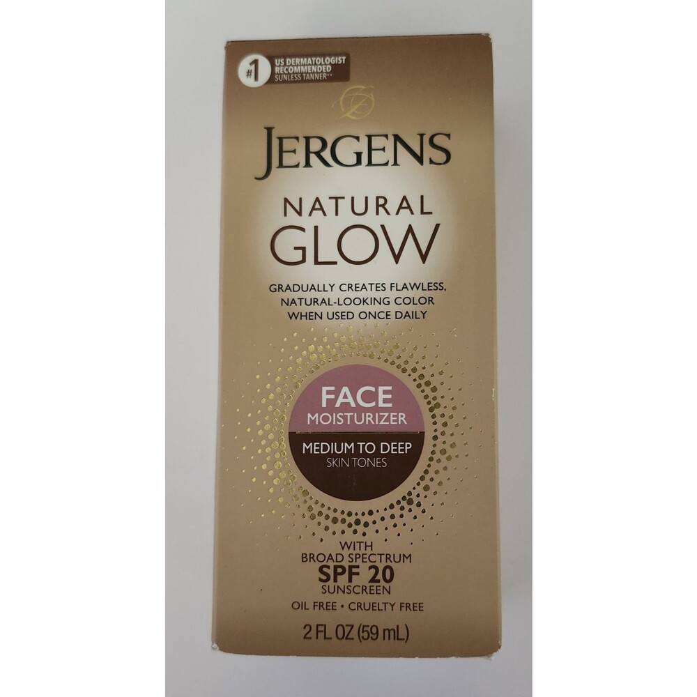 Jergens Natural Glow Face Moisturizer +SPF 20 ~ Med to Deep  2fl oz ~Exp 2/2027